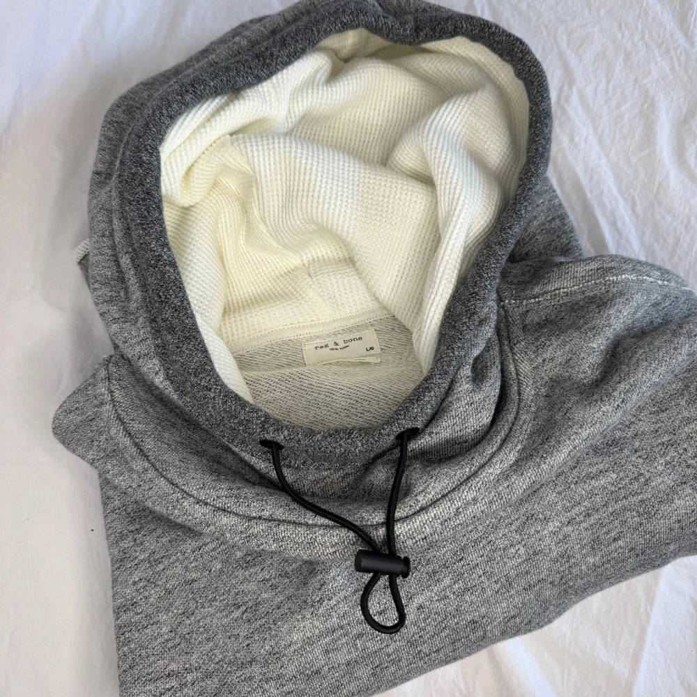 Nwot: Rag & Bone Heather Gray Cropped Hoodie - Picture 2 of 5